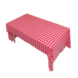 幼儿园桌布一次性厚生日派对教室布置装饰长方形红色格子新年台布