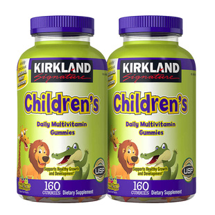 美国直邮 Kirkland柯克兰儿童复合维生素膳食咀嚼软糖女160粒*2瓶