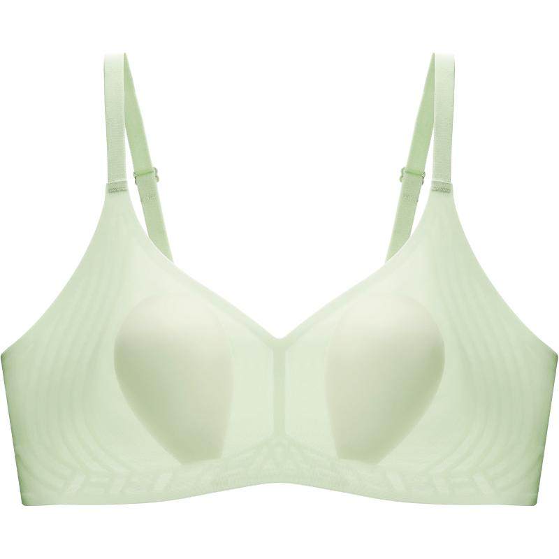 冰皮面膜杯内衣女薄款大胸显小胸兔耳朵无痕夏季美背超薄款文胸罩