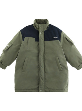oddtails男童秋冬中长款保暖棉服