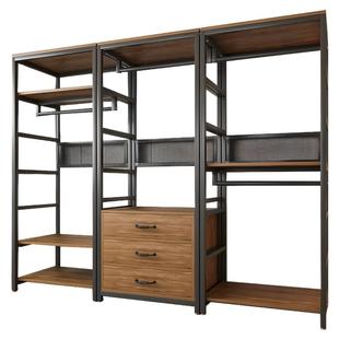 衣帽架卧室落地挂衣架步入式衣帽间架子金属货架可组合开放式衣柜