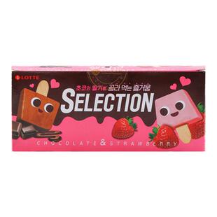 lotte乐天韩国进口雪莱森家庭装冰淇淋迷你儿童巧克力草莓味雪糕