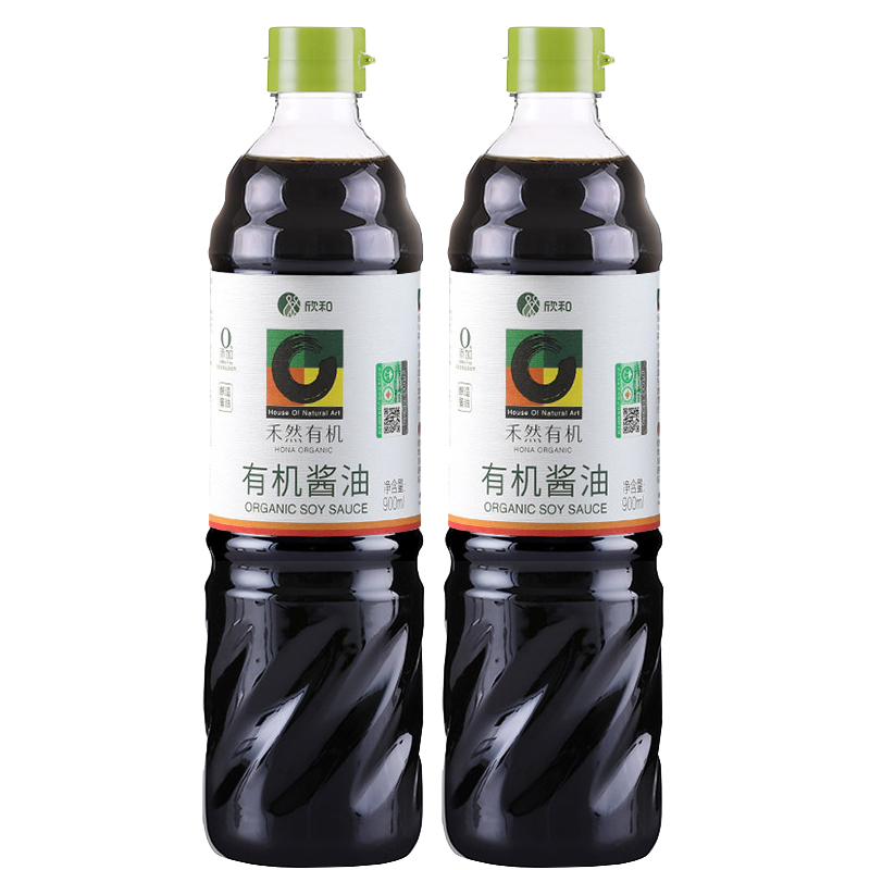 禾然有机原酿酱油900ml*2特级生抽有机黄豆酱油厨房调味品炒菜凉