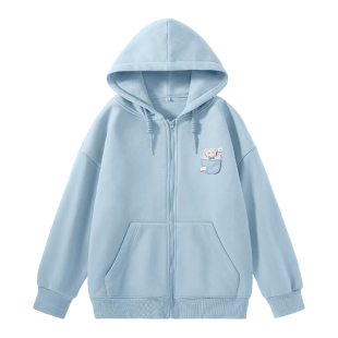 唐狮连帽卫衣女款2026开春外套新款春秋小个子时尚插肩拉链开衫VB