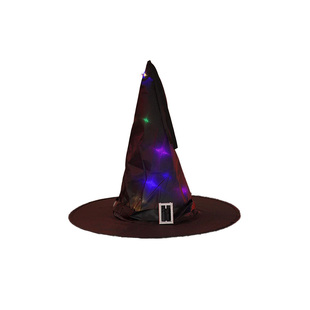 万圣节装饰发光女巫婆帽灯摆件cos儿童服饰装扮布置拍照打卡道具