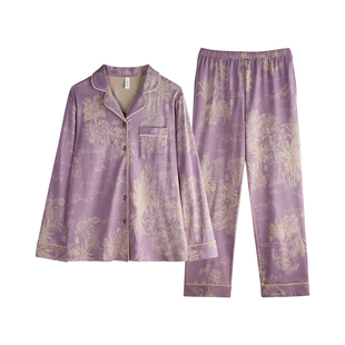 上海故事亲肤全棉睡衣女长袖长裤印花可外穿家居服送长辈礼盒装