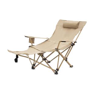 户外躺椅露营午休折叠椅野营便携式搁脚沙滩椅坐躺两用椅斜躺椅子