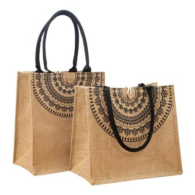 复古亚麻手提袋女时尚外出拎包