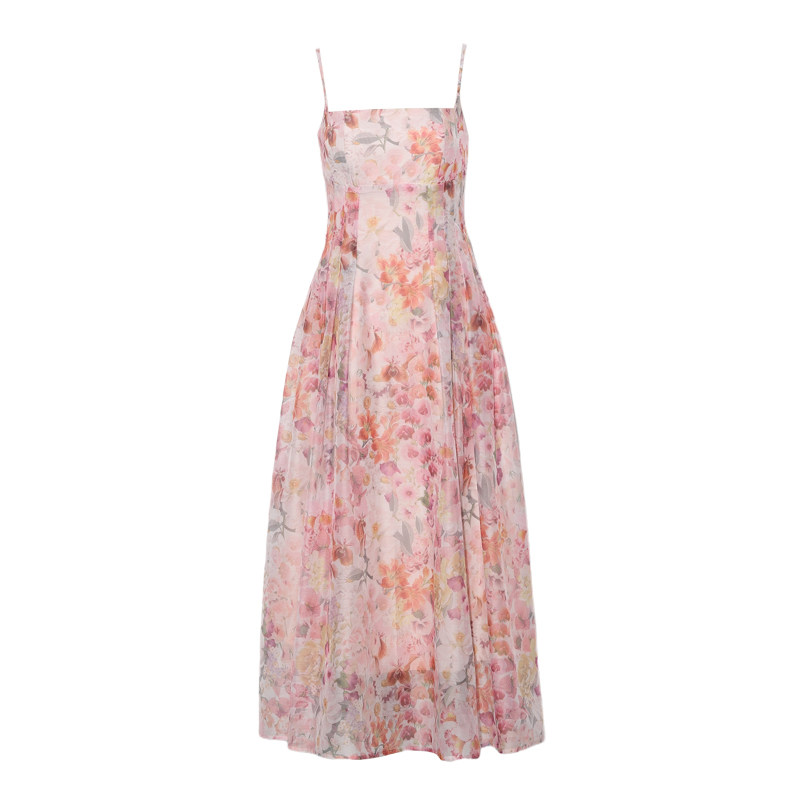 DPLAY【度假系列】粉色连衣裙2026年夏季女沙滩度假裙长裙吊带裙