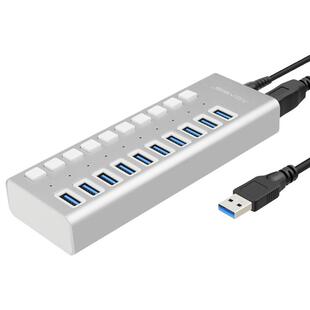 阿卡西斯usb扩展器多接口拓展坞16口/10口桌面hub集线器带供电usb3.0插头多口拓展器usb分线器一拖多扩展坞