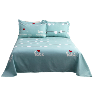 很好看的100%纯棉床单单件全棉布1.5m1米8单人双人床加厚斜纹被单