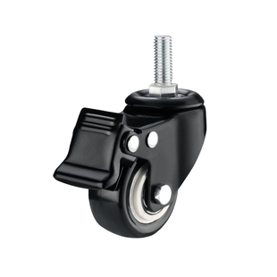 黑色承重型带螺丝杆万向轮刹车轮子滚轮轴承家具滑轮工业脚轮配件