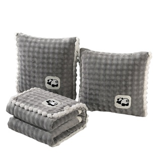 双面绒加厚抱枕被子两用二合一车用午睡毛毯汽车枕头靠垫折叠被冬