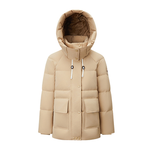 千仞岗2025秋冬新款短款羽绒服连帽保暖青春简约外套女款校园风