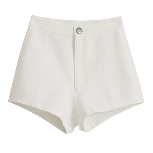 紧身短裤女高腰白色紧身热裤街头嘻哈裤女黑色弹力超短裤街舞性感