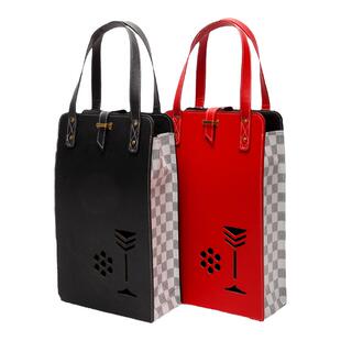 新款红酒包装现货手提皮袋高档大肚瓶通用礼盒2双支定制葡萄酒盒