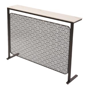 玄关台暖气片遮挡罩上方置物架新中式靠墙边柜窄岩板沙发后长条桌