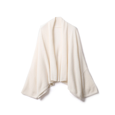 羊绒羊毛真丝软糯亲肤披肩式开衫