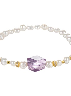 zeroline随型紫水晶手串女珍珠