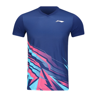 lining李宁AATV013羽毛球服男女运动短袖短裤比赛速干套装AATV014