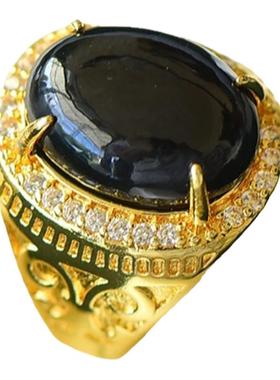 925银镶嵌天然新疆和田玉戒指