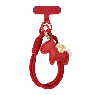 适用于新年马手链新款手机挂件手机壳挂绳钥匙挂件好运本命年红色挂饰手腕绳携带神器防丢安全高级防掉款链条