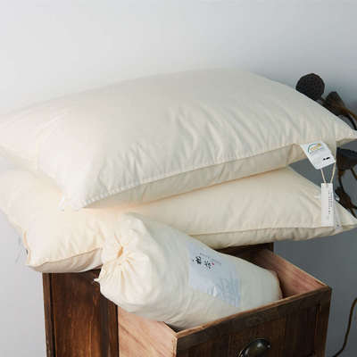 全棉无荧光面料单人枕头低中高可选柔软枕芯低枕矮枕