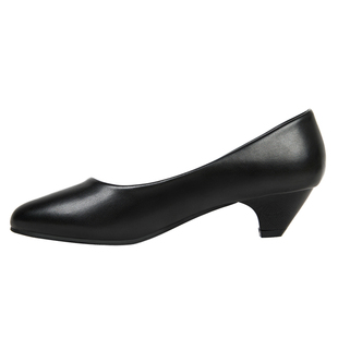 单鞋女式皮鞋黑色高跟鞋女职业中粗跟面试正装工作鞋女大码小白鞋