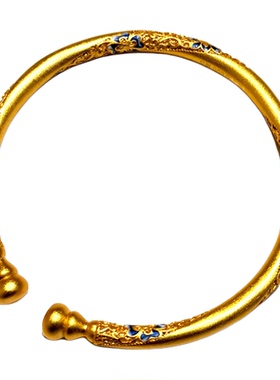 燕归山青砚国风描金足银轻奢手镯