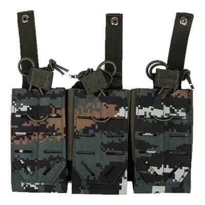 户外背心三联战术弹匣包快拔子母弹夹套molle副包军迷彩背心配件