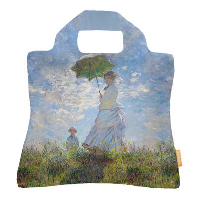 打伞女人买菜包折叠环保购物袋