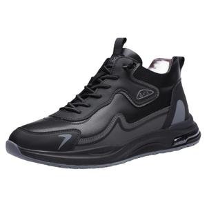 时尚棉鞋男运动休闲真皮羊毛保暖男靴防滑厚底加绒皮毛一体皮鞋