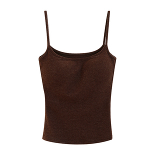 漫画胸吊带带胸垫保暖磨毛抹胸背心女聚拢小胸外扩显大内搭打底衣