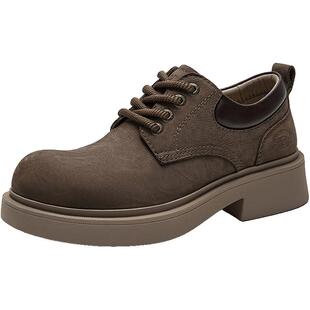 Dickies男鞋休闲皮鞋2026新款透气大头皮鞋百搭厚底增高德比鞋男