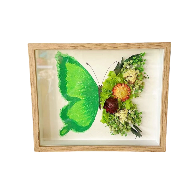 情人节七夕生日礼物蝴蝶干花相框diy手工材料包油画花艺团建活动