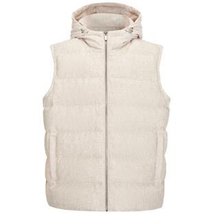 柏品白鸭绒连帽羽绒马甲男士澳洲羊毛商务休闲时尚轻薄保暖外套