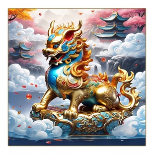 高级貔貅祥云招财转运自粘镇宅墙贴画海报龙年门窗家居贴纸装饰画