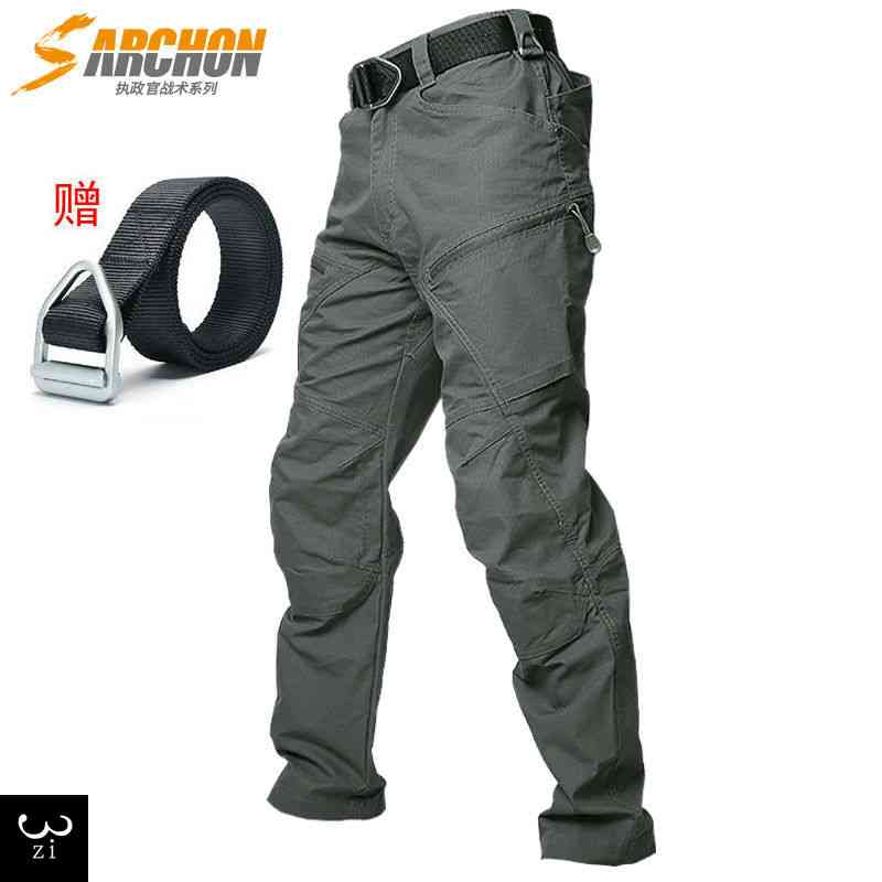 执政官男春秋棉料战术裤登山防水军迷长裤户外多口袋宽松工装裤