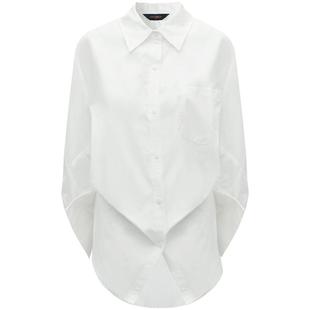 COCOBELLA设计师款解构立裁莱赛尔长袖衬衫气质通勤白衬衣SR3057