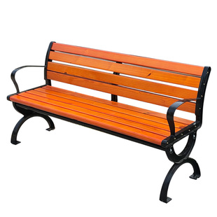公园椅户外长椅子室外长凳庭院休闲座椅排椅防腐实木塑木铁艺靠背