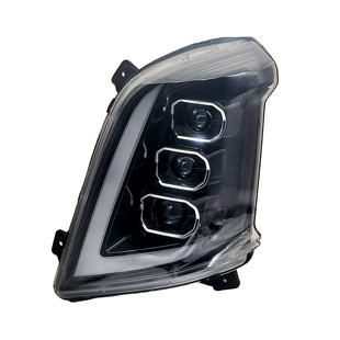 适用柳汽乘龙H7前大灯总成 m3霸龙H5改装超亮三透镜矩阵激光全led