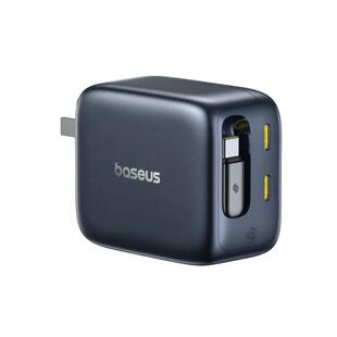 倍思灵动充45W氮化镓充电器自带伸缩线适用苹果iphone17promax华为手机快充100W充电头type-c插头笔记本电脑