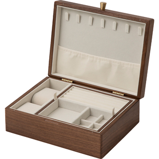 梵瀚 实木珠宝首饰盒带锁新年礼物轻奢高档存放黄金饰品收纳盒