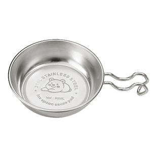 不锈钢酱料碟带筷托架家用加厚调味碟蘸料酱杯酱油碟子宝宝小吃碟