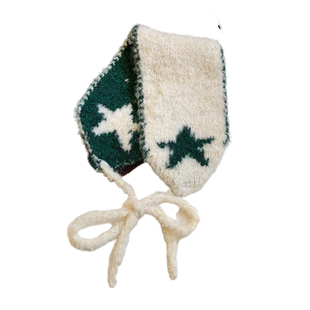 2025时髦装饰星星头巾耳罩女高级感秋冬季百搭毛绒围巾外搭头饰