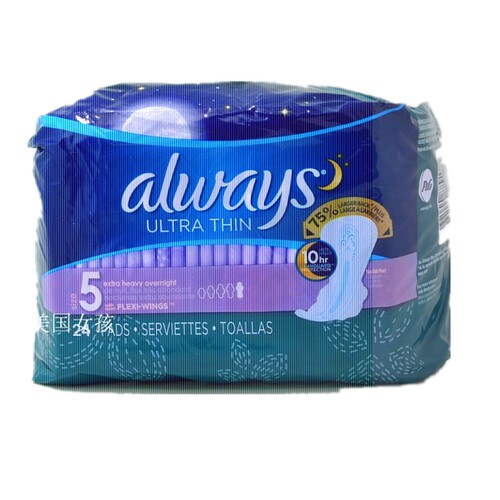 现货 美国Always ultra thin超薄网面日用夜用卫生巾48片可选