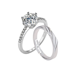 结婚戒指仿真一对婚礼现场用婚戒情侣对戒活口可调节求婚假钻戒子