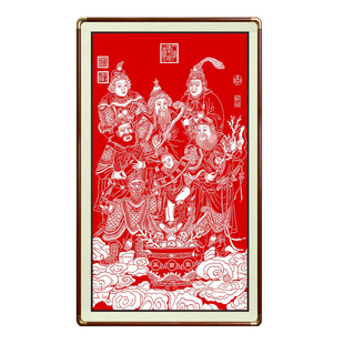 朱砂五路财神爷开财利市赵公明招财进宝招财财神爷挂画玄关装饰画