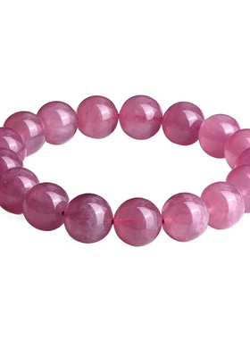 天然粉晶手链女老矿马粉手串