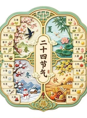 二十四节气磁吸冰箱贴节气日历